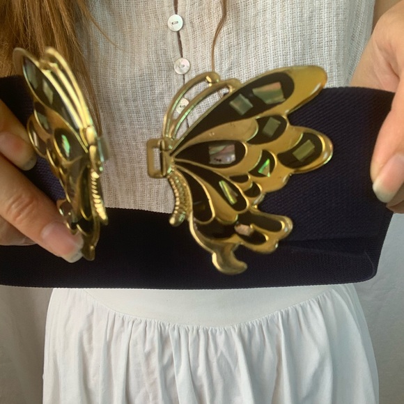 Vintage butterfly stretchy belt - Picture 7 of 11